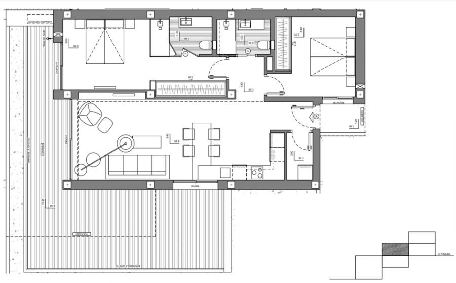Grundriss PG034 - Luxus Wohnung in Benitachell Costa Blanca zum Kauf