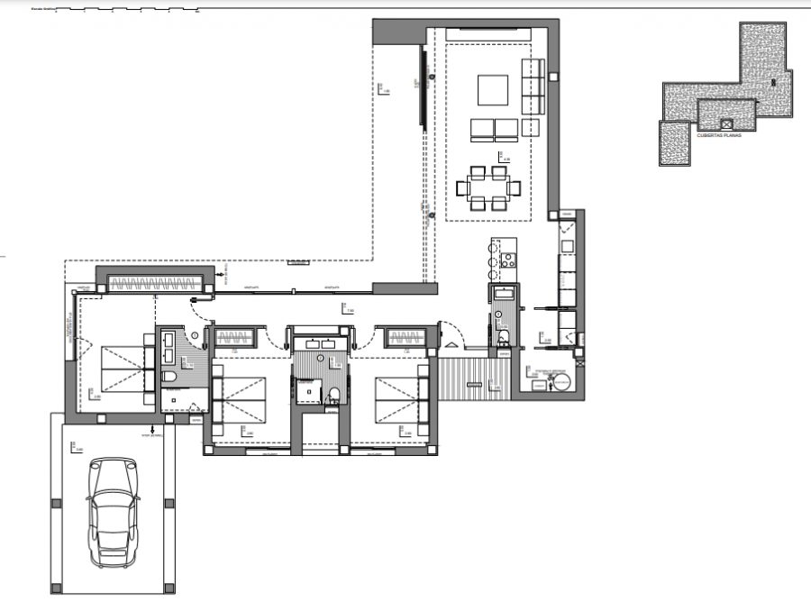 Grundriss EG - KNIPFER IMMOBILIEN – Moderne Villa mit Pool und Meerblick an der Costa del Sol