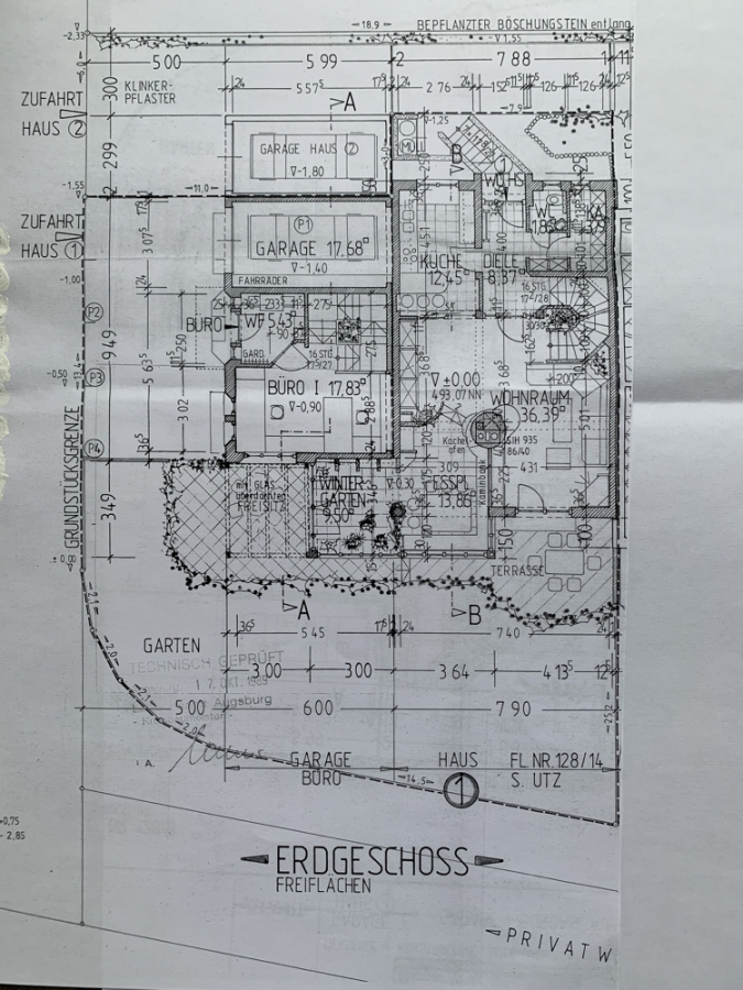 Grundriss EG - KNIPFER`S IMMOBILIENSCHÄTZE – TOP- Lage – DHH mit Anbau für Büro/Einliegerwohnung u. Außen-Whirlpool