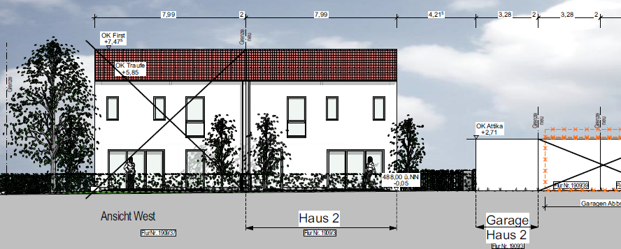 Grundstück mit Baugenehmigung für DHH in der Schafweidsiedlung in Augsburg-Göggingen, 86199 Augsburg / Göggingen, Wohngrundstück