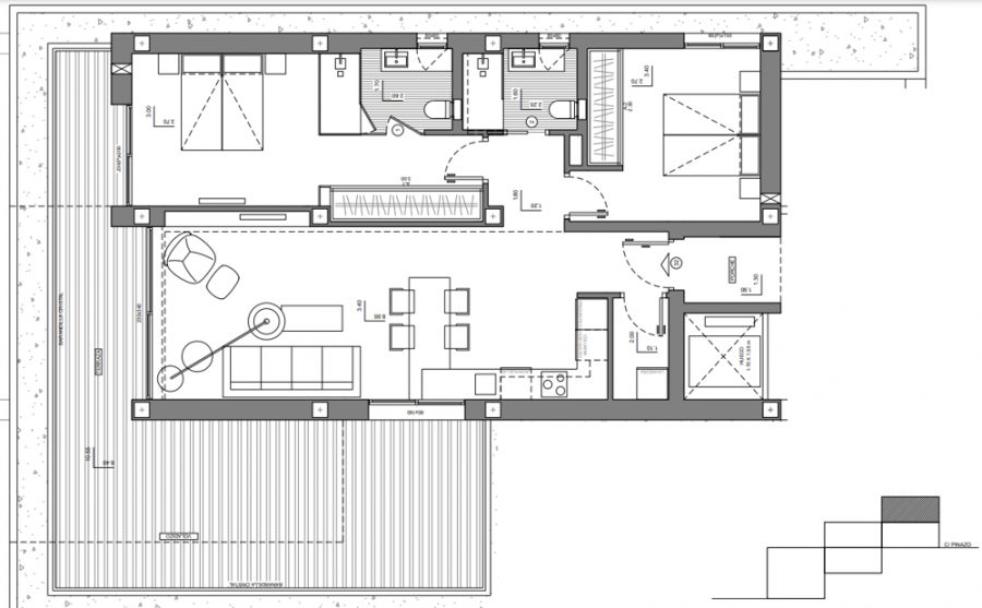 Grundriss PG032 - Wohnung in Benitachell Costa Blanca zum Kauf