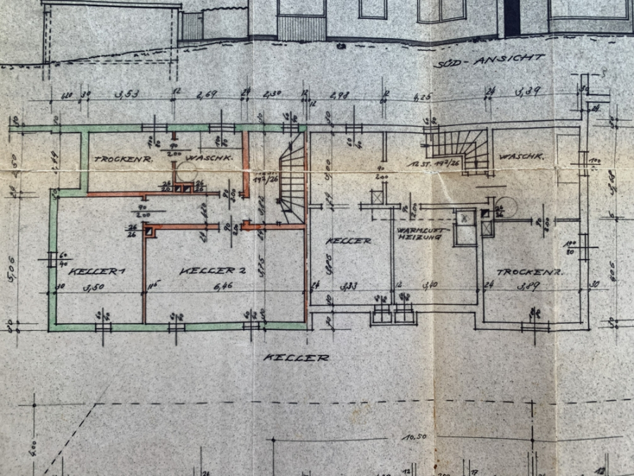 Grundriss Keller - KNIPFER`S IMMOBILIENSCHÄTZE – Renovierungsbedürftiges Zweifamilienhaus in Augsburg-Hochzoll zum Kauf