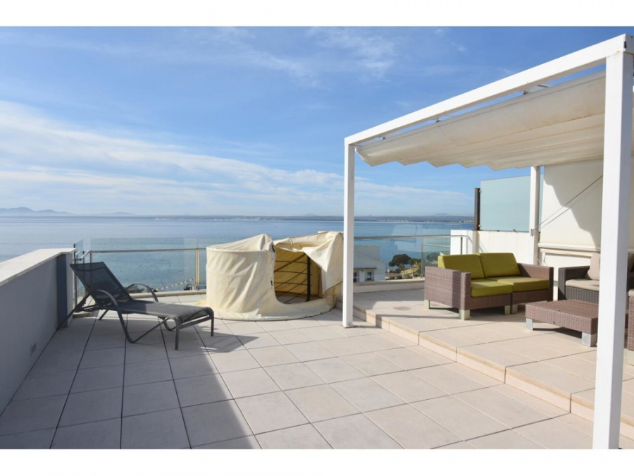Dachterrasse - MALLORCA BROKER – Luxuriöse DHH mit Infintiy-Pool in Alcanada zum Kauf