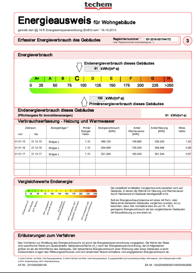 Energieausweis - KNIPFER`S IMMOBILIENSCHÄTZE – Elegante 3 ZKB mit Loggia und TG in der Firnhaberau zum Kauf!