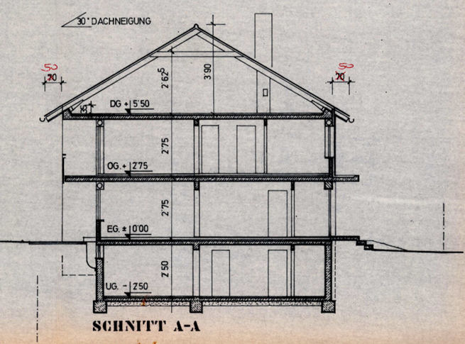 Schnitt - WOW-Haus! Reiheneckhaus mit XXL-Wintergarten & Galerie in Bonstetten
