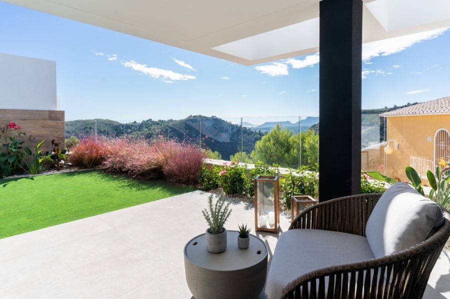 Moderne Wohnung mit Garten und Gemeinschaftspool in Montecala Garden, 03726 Abiar, L' (Partida) / Cumbre del Sol (Spanien), Erdgeschosswohnung